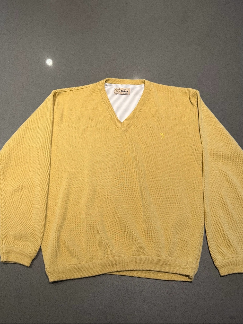 Classic Men's V-Neck Sweater in Mustard